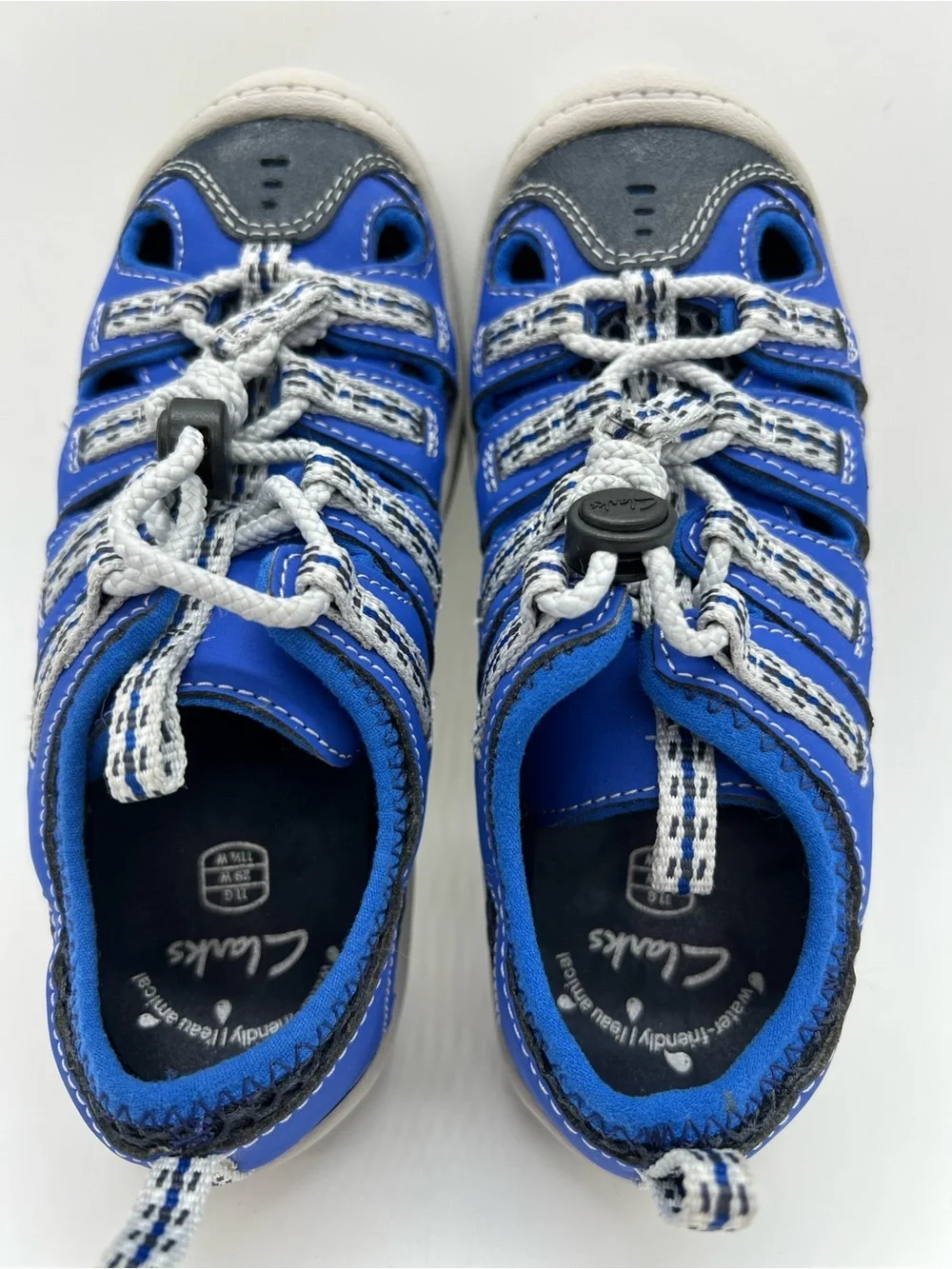 Clarks Blue and White Kids Water Resistant Hiking Sandals Size 11.5W